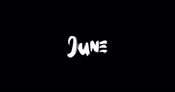 June Female Name Digital Grunge Transition Effect Bold Text Typography — Stock Video