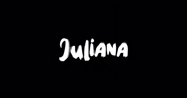 Juliana Nombre Femenino Grunge Digital Efecto Transición Tipografía Texto Negrita — Vídeo de stock