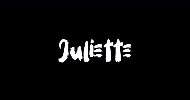 Juliette Nombre Femenino Grunge Digital Efecto Transición Tipografía Texto Negrita — Vídeo de stock