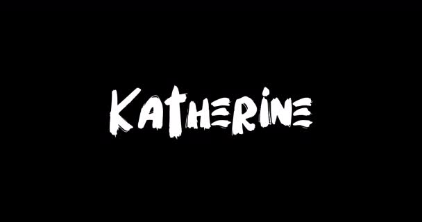 Katherine Żeńskie Imię Cyfrowym Grunge Transition Efekt Pogrubionego Tekstu Animacja — Wideo stockowe