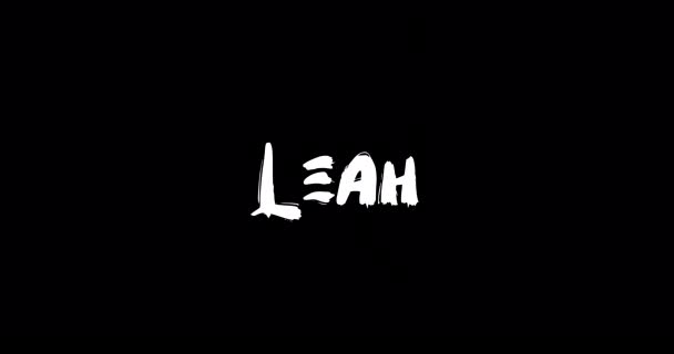 Leah Nombre Femenino Grunge Digital Efecto Transición Tipografía Texto Negrita — Vídeo de stock