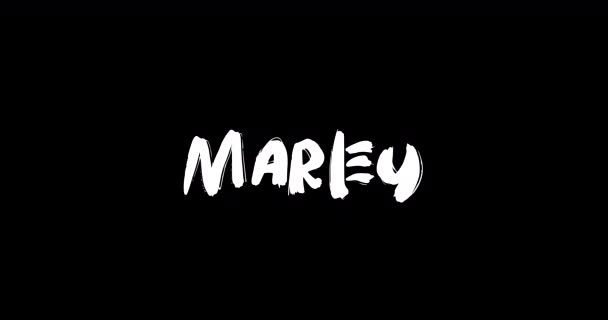 Marley Vrouwelijke Naam Digitale Grunge Transitie Effect Van Vet Tekst — Stockvideo