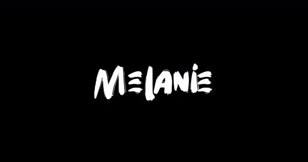 Melanie Nombre Femenino Grunge Digital Efecto Transición Tipografía Texto Negrita — Vídeo de stock