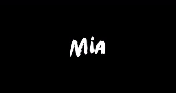 Mia Female Name Digital Grunge Transition Effect Bold Text Typography — Vídeo de Stock