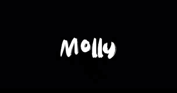 Molly Nombre Femenino Grunge Digital Efecto Transición Tipografía Texto Audaz — Vídeo de stock