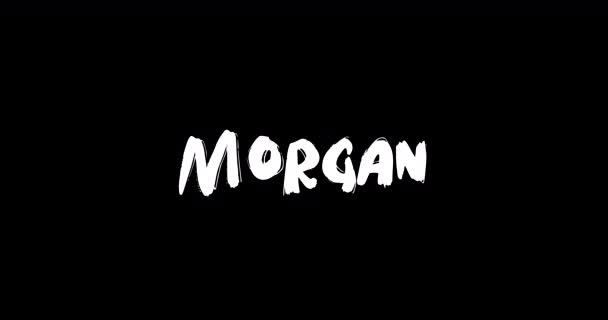 Morgan Nombre Femenino Grunge Digital Efecto Transición Tipografía Texto Negrita — Vídeo de stock