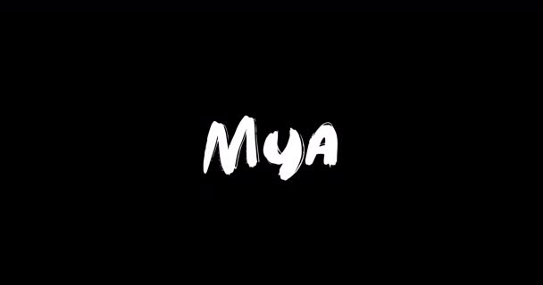 Mya Female Name Digital Grunge Transition Effect Bold Text Typography — Stock Video