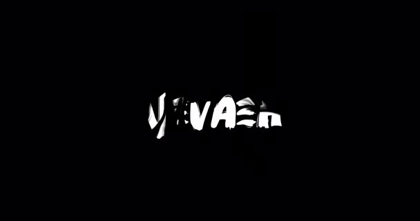 Nevaeh Kvinnelige Navn Digital Grunge Overgang Effekt Fet Tekst Typografi – stockvideo