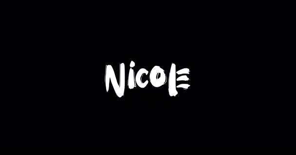 Nicole Female Name Digital Grunge Transition Effect Bold Text Typography — Vídeo de Stock