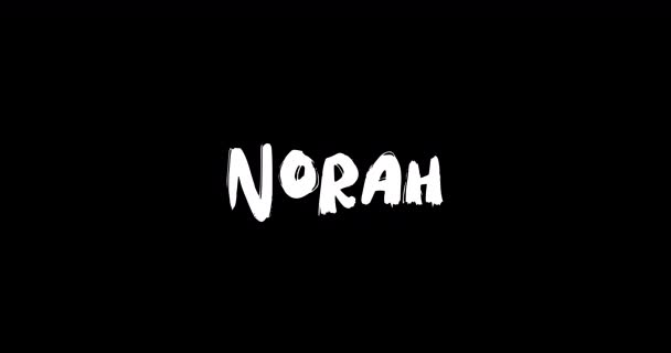 Norah Nombre Femenino Grunge Digital Efecto Transición Tipografía Texto Negrita — Vídeo de stock