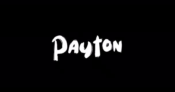 Payton Female Name Digital Grunge Transition Effect Bold Text Typography — Stock Video