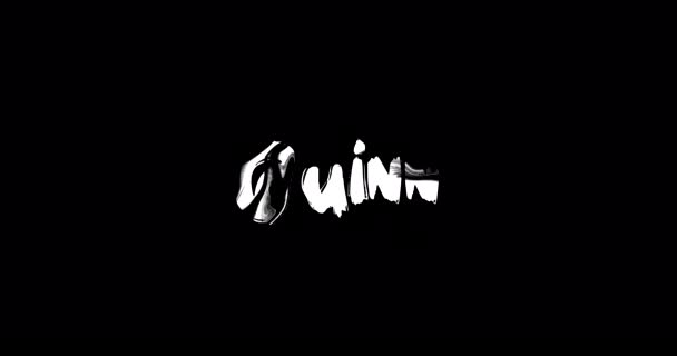 Quinn Vrouwelijke Naam Digitale Grunge Overgang Effect Van Vet Tekst — Stockvideo