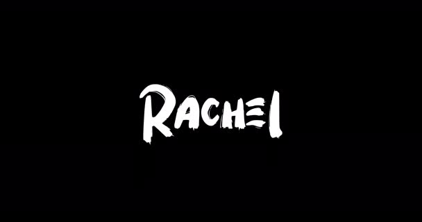 Rachel Weiblicher Name Digitalen Grunge Übergangseffekt Der Fetten Text Typografie — Stockvideo