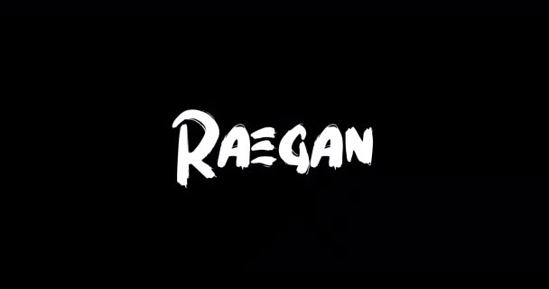 黑色背景下粗体文字字体动画数字大小写转换效果中的Raegan女性名 — 图库视频影像