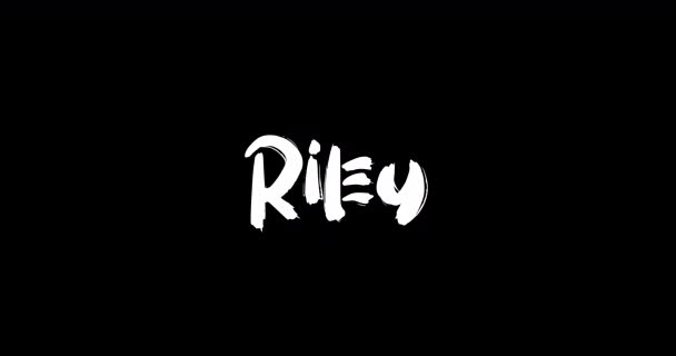Riley Żeńskie Imię Cyfrowym Grunge Transition Efekt Pogrubionego Tekstu Typografia — Wideo stockowe
