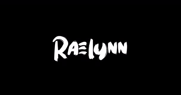 Raelynn Kvinnligt Namn Digital Grunge Övergång Effekt Fet Text Typografi — Stockvideo