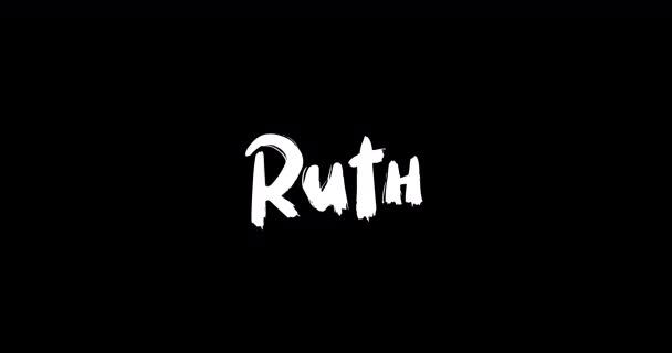 Ruth Female Name Digital Grunge Transition Effect Bold Text Typography — Stock Video