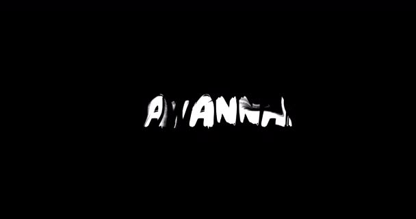 Savannah Female Name Digital Grunge Transition Effect Bold Text Typography — Αρχείο Βίντεο