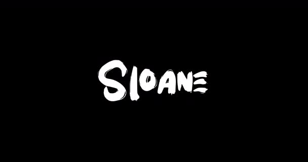 Sloane Nombre Femenino Grunge Digital Efecto Transición Tipografía Texto Negrita — Vídeo de stock