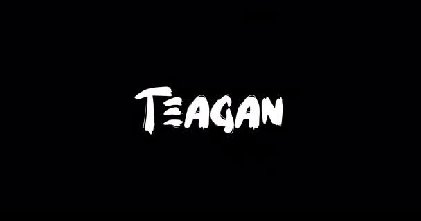 Teagan Female Name Digital Grunge Transition Effect Bold Text Typography — Vídeo de Stock