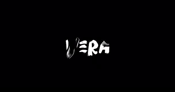 ブラックバックグラウンドにおけるデジタルグラウンジ移行効果におけるヴェラ女性の名前 — ストック動画