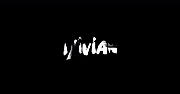 Vivian Female Name Digital Grunge Transition Effect Bold Text Typography — Stock video