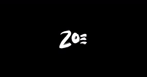 Zoe Female Name Digital Grunge Transition Effect Сміливий Текст Типографія — стокове відео
