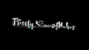 Noel Metni Arıza Efekti (İngilizce: Christmas text Glitch Effect on Black background) Festive Metin Frosty Snowflakes