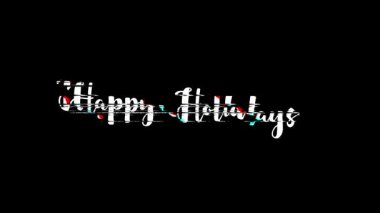 Arıza Efektinin Animasyon Arkaplanı El Yazısı Tipografisi Noel Alıntısı Mutlu Tatiller