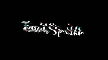 Tinsel Pırıltılı Noel Alıntısı El Yazması Arıza Efekti Siyah Arkaplan Animasyonu 