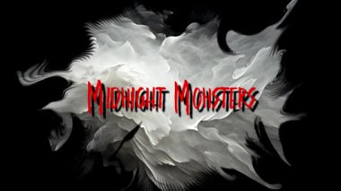 Gece yarısı Canavarları Mutlu Cadılar Bayramı Deyimi Grunge Dumanlı Arkaplanda Animasyon Metin Tipografisi