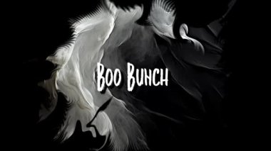 Boo Bunch Mutlu Cadılar Bayramı Deyimi Grunge Dumanlı Arkaplanda Animasyon Metin Tipografisi