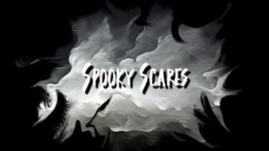 Ürkütücü Korkutma Mutlu Cadılar Bayramı Deyimi Grunge Dumanlı Arkaplanda Animasyon Metni Tipografisi