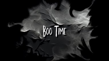 Boo Time Happy Halloween Phrase Grunge Animated Text Typography On Smoky Background