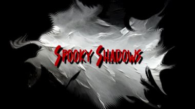 Ürkütücü Gölgeler. Cadılar Bayramı Animasyon Metni Harfleri Hareketli Grafik Grunge Arkaplanı