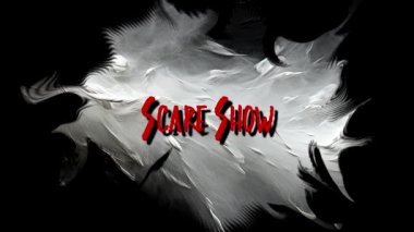 Korku Şovu. Cadılar Bayramı Animasyon Metni Harfleri Hareketli Grafik Grunge Arkaplanı