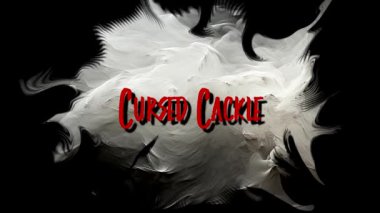 Lanetli Cackle Mutlu Cadılar Bayramı Deyimi Grunge Dumanlı Arkaplanda Animasyon Metin Tipografisi