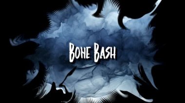 Bone Bash Mutlu Cadılar Bayramı Deyimi Grunge Dumanlı Arkaplanda Metin Tipografisi