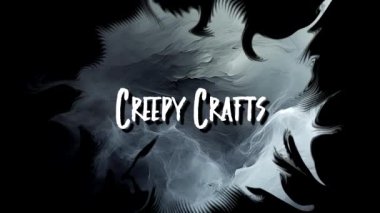 Ürkütücü El Sanatları Mutlu Cadılar Bayramı Deyimi Grunge Dumanlı Arkaplanda Animasyon Metni Tipografisi