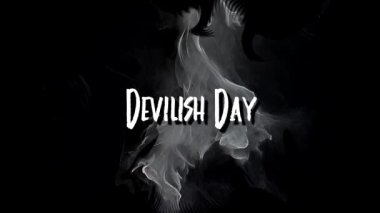 Şeytani Gün Mutlu Cadılar Bayramı Dilimi Grunge Dumanlı Arkaplanda Animasyon Metin Tipografisi