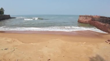 Sarı Kumsal Saran Dalgalar ve Deniz Kıyısı