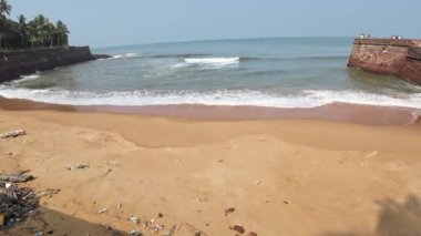 Sarı Kumsal Saran Dalgalar ve Deniz Kıyısı