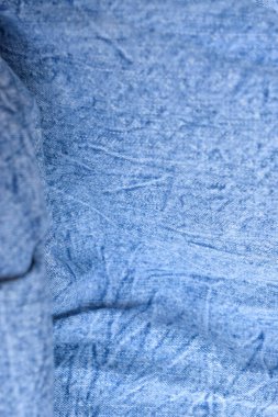 Katlanmış Mavi Denim Gömlek Kumaş Doku Kapat Arkaplanı 