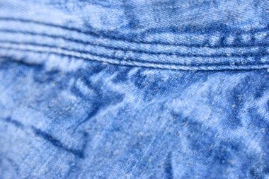 Katlanmış Mavi Denim Gömlek Kumaş Doku Kapat Arkaplanı 