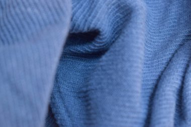 Katlanmış Mavi Denim Gömlek Kumaş Doku Kapat Arkaplanı 