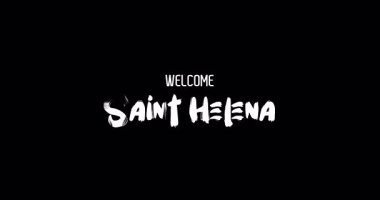 Hoşgeldiniz Saint Helena Ülke Adı Cesur Metin Tipografi Grunge Geçiş Efekti Siyah Arkaplan