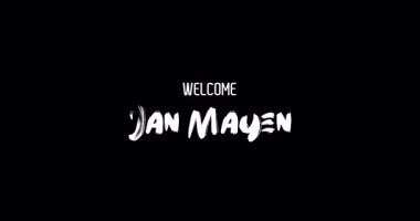 Hoşgeldiniz Jan Mayen Ülke Adı Cesur Metin Tipografi Grunge Geçiş Efekti Siyah Arkaplan