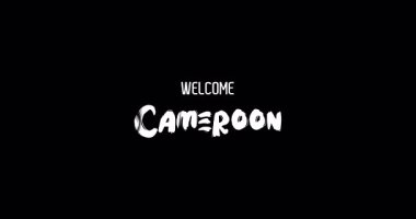Siyah Arkaplanda Grunge Geçişi 'nin Cesur Metin Tipografi Animasyon Efektiyle Kamerun Ülke Adına Hoşgeldiniz