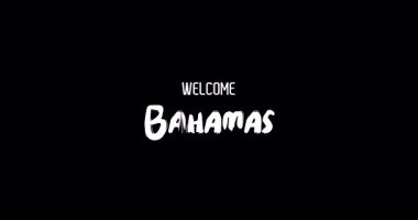 Hoşgeldiniz Bahamalar Ülke Adı Cesur Metin Tipografi Grunge Geçiş Efekti Siyah Arkaplan
