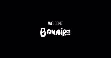 Hoşgeldiniz Bonaire Ülke Adı Cesur Metin Tipografi Grunge Geçiş Efekti Siyah Arkaplan